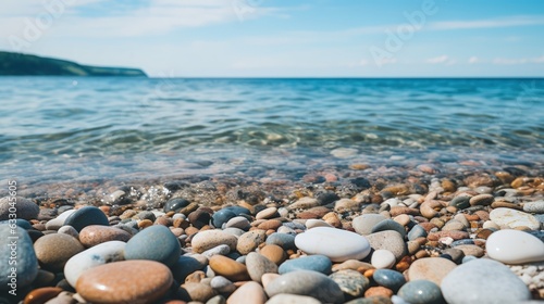 stones on the beach. Generative AI