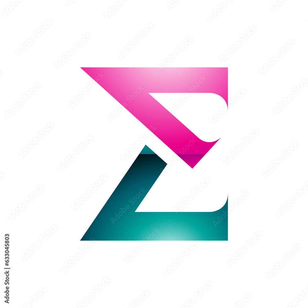 Magenta and Persian Green Sharp Glossy Elegant Letter E Icon Magenta and Persian Green Sharp Glossy Elegant Letter E Icon
