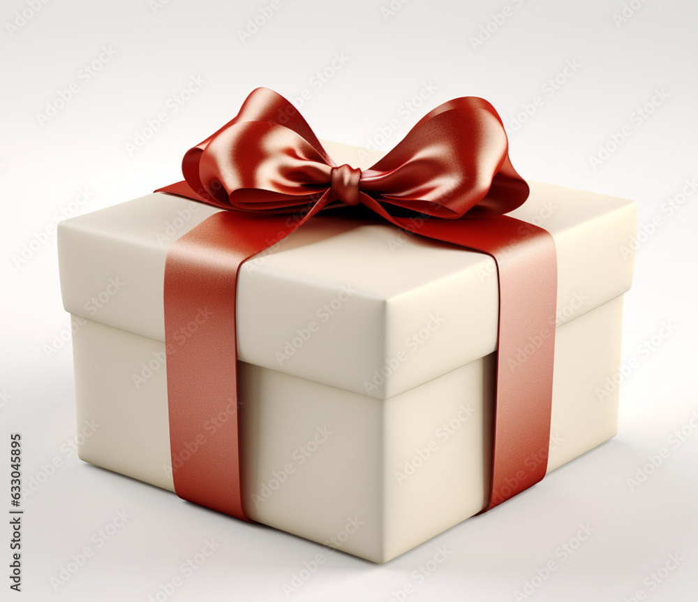 Gift box with red bow isolated on white background. Gift box with red bow isolated on white background.