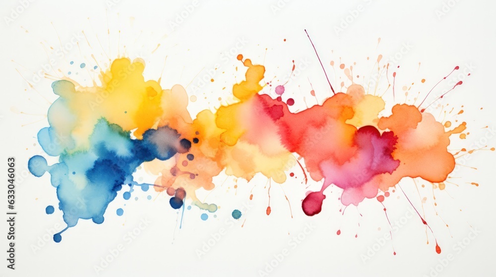 colorful ink splashes on white. Generative AI