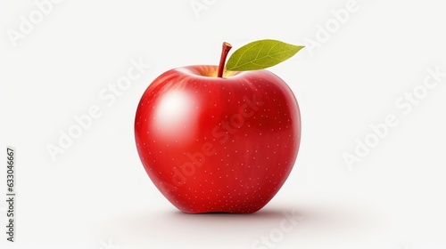 red apple isolated on white. Generative AI