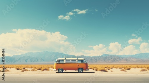 car in the desert. Generative AI
