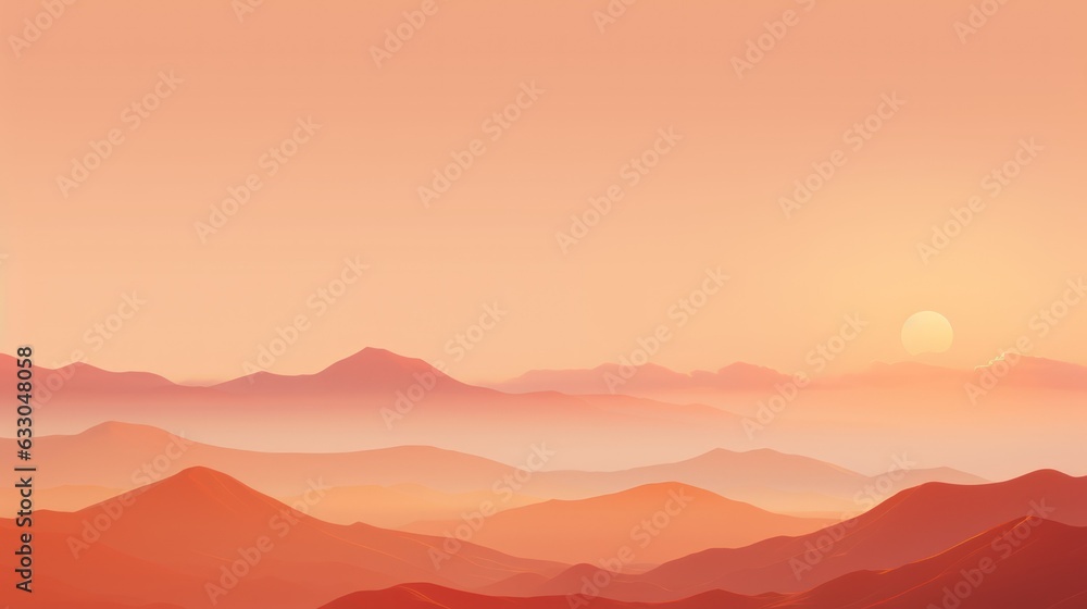 sunset in the mountains. Generative AI