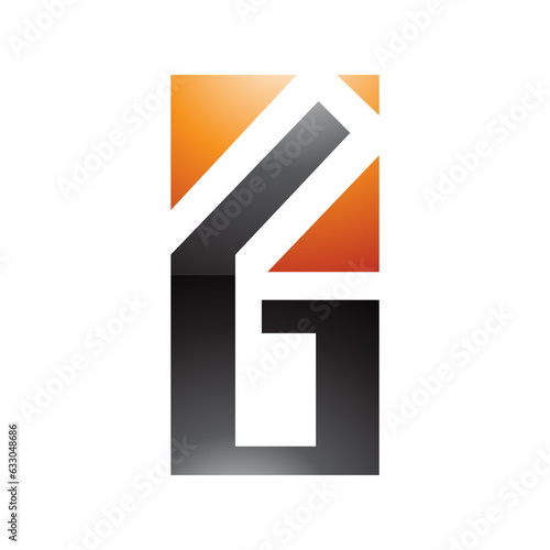 Free Download Orange and Black Glossy Rectangular Letter G or Number 6 Icon - GFXLoad