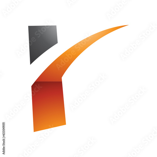 Free Download Orange and Black Glossy Spiky Shaped Letter R Icon - GFXLoad