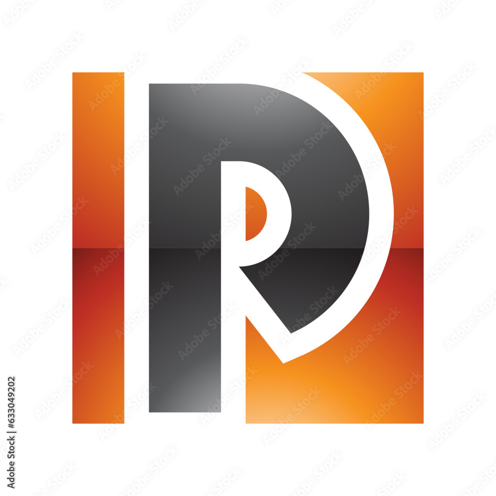 Orange and Black Glossy Square Letter P Icon Orange and Black Glossy Square Letter P Icon