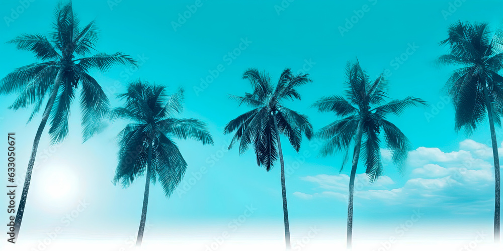 Tropical island and palms - Generative AI