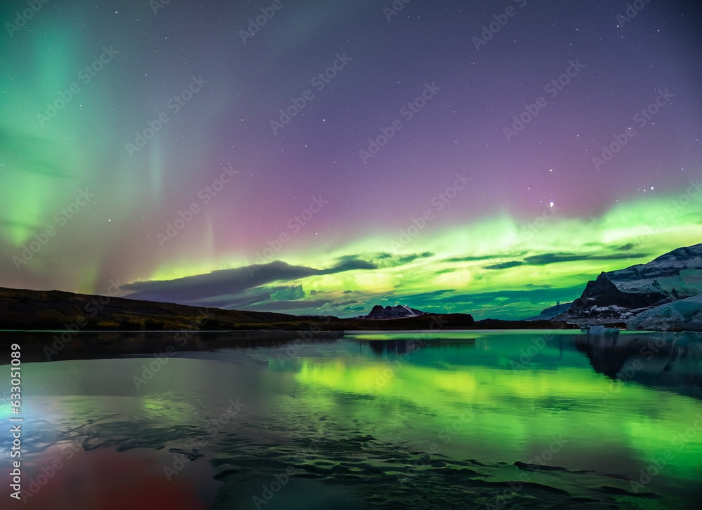 Northern Lights, aurora borealis created with generative AI