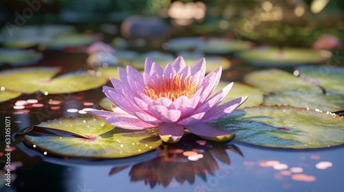 water lily in the garden.Generative AI