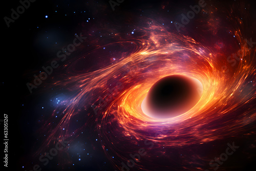 Beautiful Black Hole in space  - AI technology photo