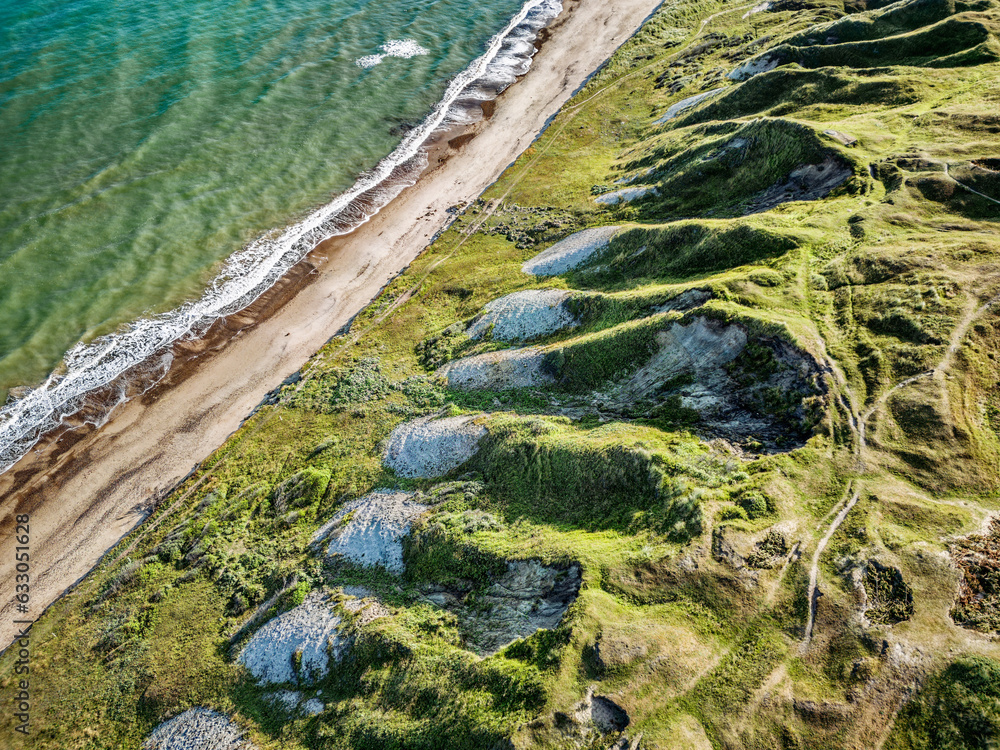 Svinklovene natural cliffs sea slopes phenomenom in Thy rural Denmark