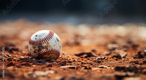 Baseball ball in action on a dark background