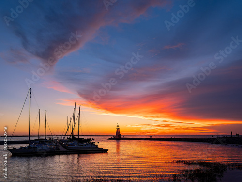 Beautiful sunset landscape of Lake Hefner