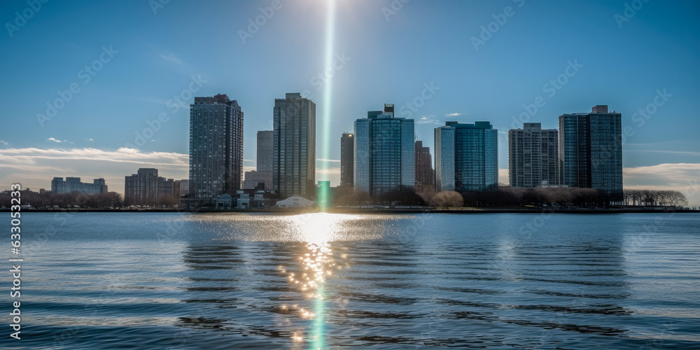 Fototapeta premium Street view of New York City - Generative AI