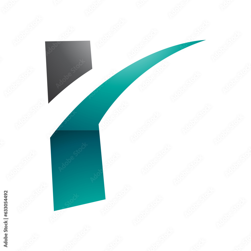 Persian Green and Black Glossy Spiky Shaped Letter R Icon Persian Green and Black Glossy Spiky Shaped Letter R Icon