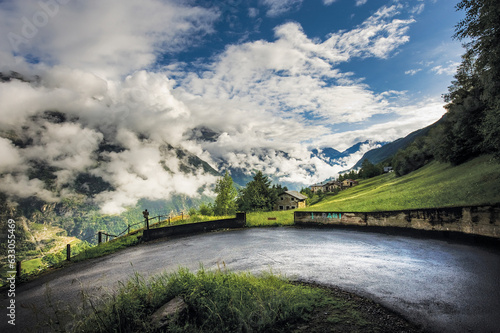 Passo del Mortirolo in Italy photo