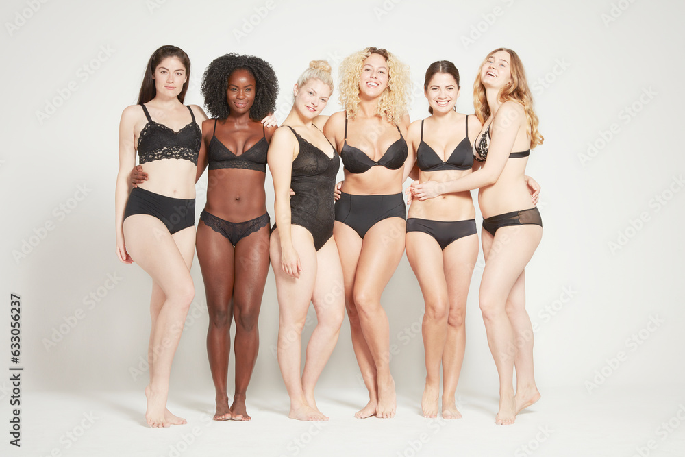 Young women posing in underwear, real women Young women posing in underwear, real women