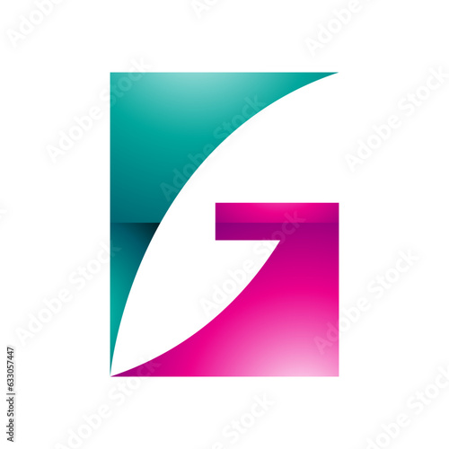 Free Download Persian Green and Magenta Rectangular Glossy Letter G Icon - GFXLoad