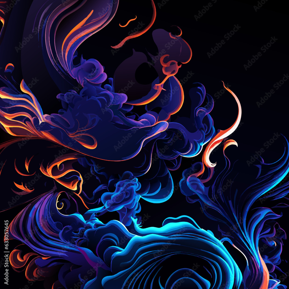 Abstract background with blue and purple elements. Psychedelic design.
