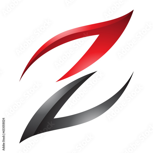 Red and Black Glossy Fire Shaped Letter Z Icon