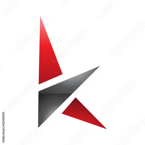 Free Download Red and Black Glossy Letter K Icon with Triangles - GFXLoad