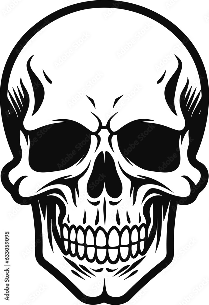Fototapeta premium Skull illustration vector design for t shirt