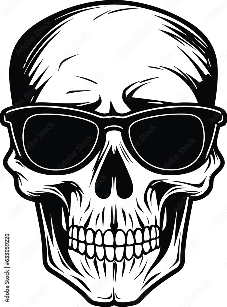 Skull illustration vector design for t shirt