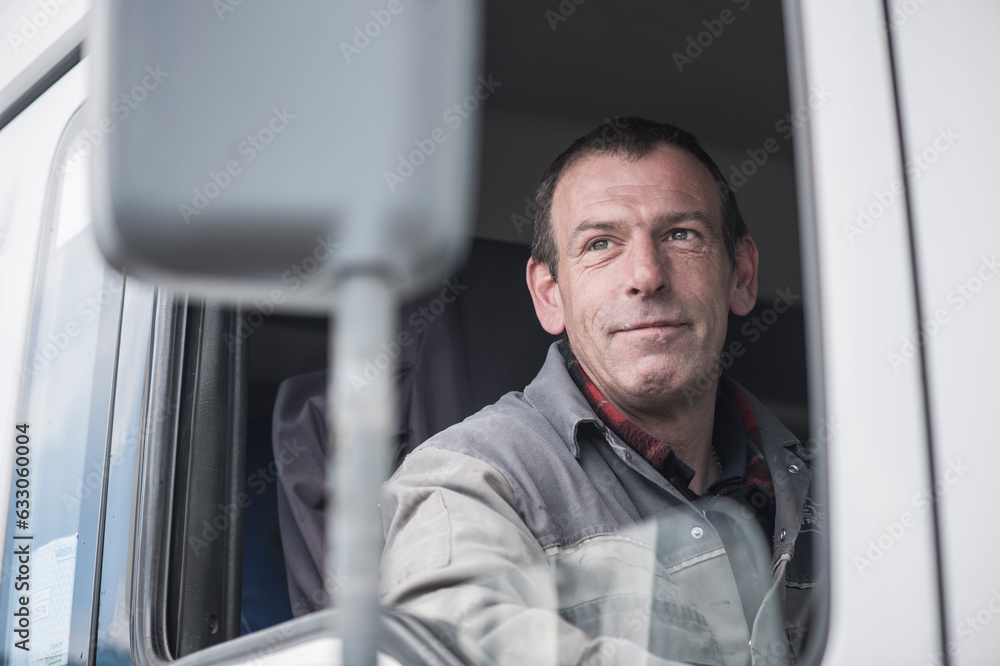 Truck driver in truck Truck driver in truck