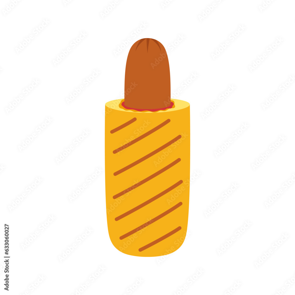 fast food flat vector illustration of french hot dog fast food flat vector illustration of french hot dog