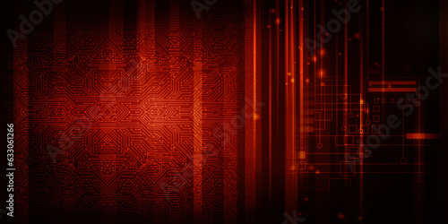 2d illustration Abstract futuristic electronic circuit technology background