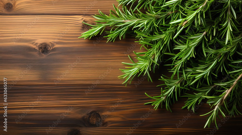 fresh natural piece of Rosemary top view, with empty copy space fresh natural piece of Rosemary top view, with empty copy space