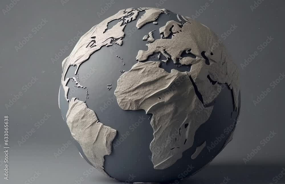 A detailed model of the Earth showcasing its landmasses and oceans ...