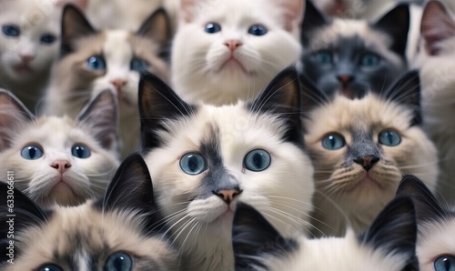 Siamese cats with blue eyes. background for design © Nick Alias