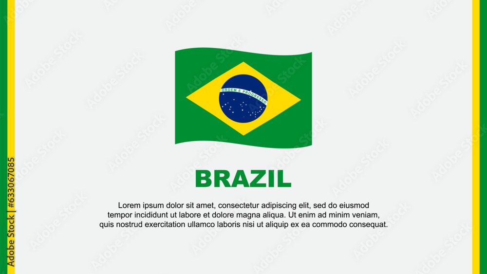 Brazil Flag Abstract Background Design Template. Brazil Independence Day Banner Social Media. Brazil Cartoon