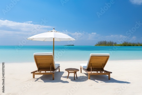 lounge chairs on the beach © Hope