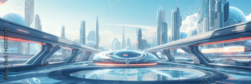 3d rendering of futuristic city in the future. Futuristic city concept
