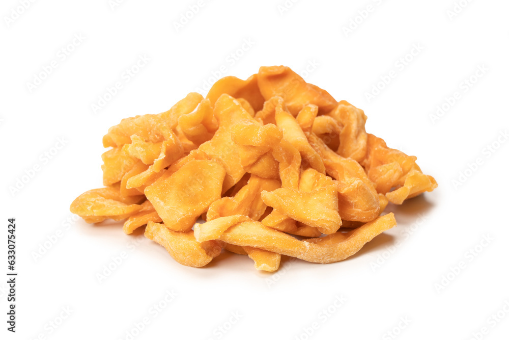 Dried melon slices isolated on a white background. Dried melon slices isolated on a white background.