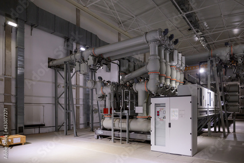 Εκτύπωση καμβά A gas insulated switchgear(GIS) in control building for extra high voltage electrical power substation