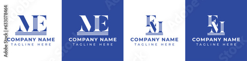 Letter EM and ME Pillar logo, suitable for business with ME or EM related to Pillar.