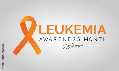 Vector Illustration of Leukemia Awareness month with orange colored ribbon, observed in September. Banner and poster design.