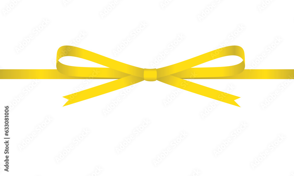 Yellow bow with ribbon