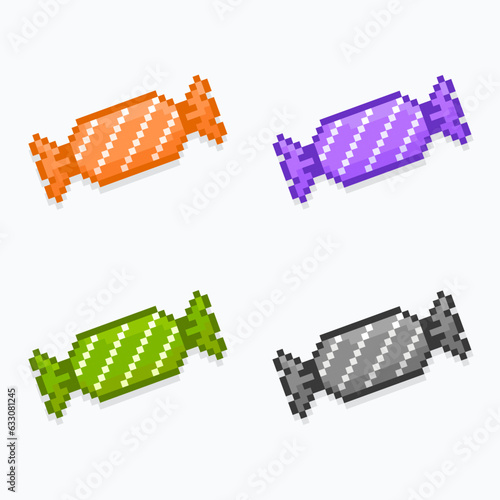 Candy Halloween pixel art 8bit style 