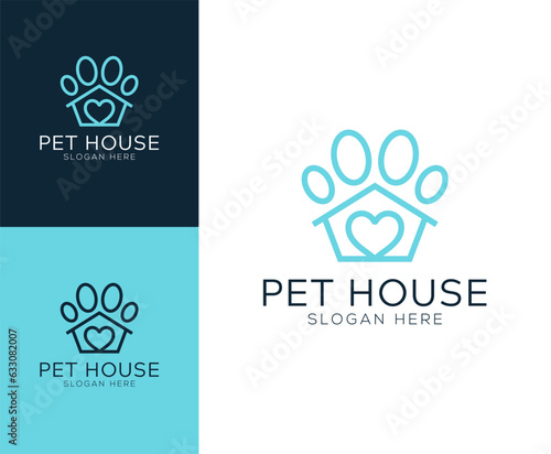 Pet house logo design vector illustration inspiration