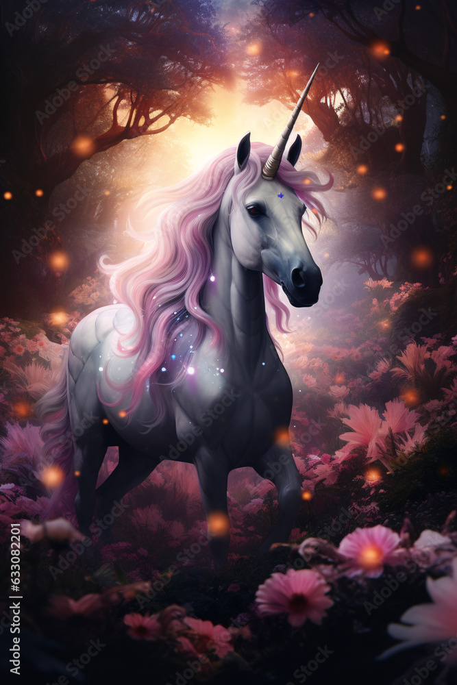 Enter a realm of enchantment with the whimsical and magical unicorn. This mythical creature, with its horned elegance and rainbow-hued aura, embodies the wonders of a captivating fantasy world.