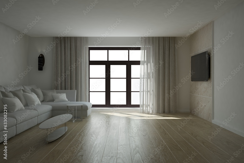 Obraz premium Modern interior design. 3D illustration
