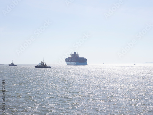 Cargo ship in harbor