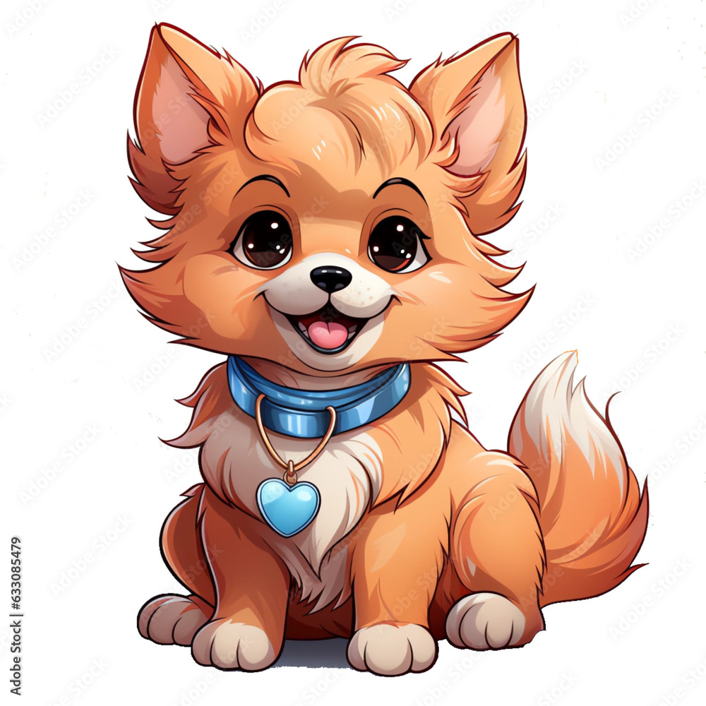 Cute pomeranian dog, generative ai Cute pomeranian dog, generative ai
