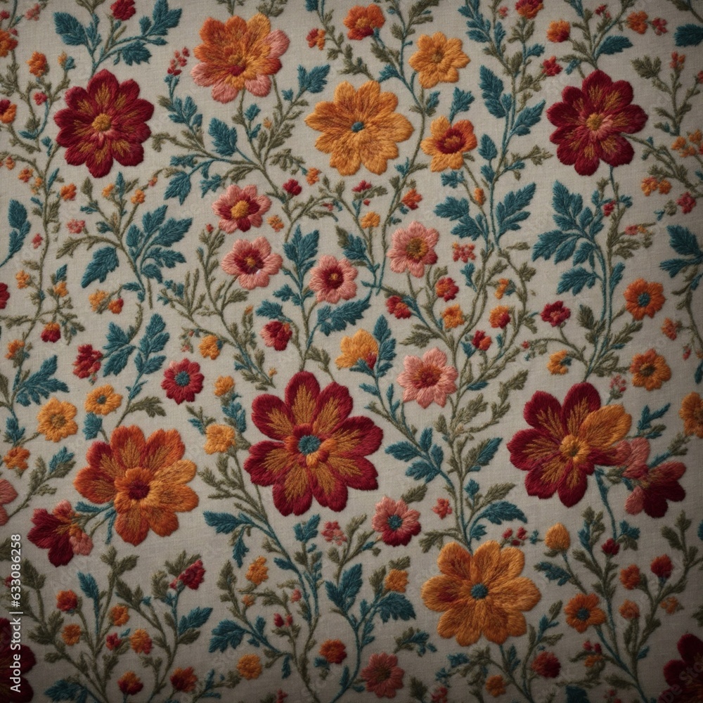 Symmetrical Slavic Embroidery on High-Quality Linen Symmetrical Slavic Embroidery on High-Quality Linen