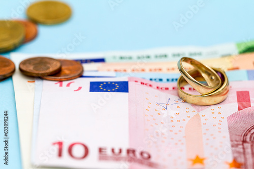 Wedding rings on Euro photo