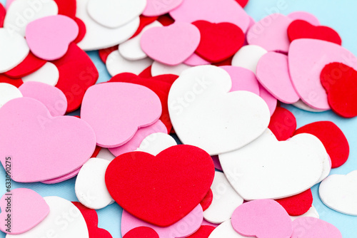 Foam Hearts of Various Sizes and Colors